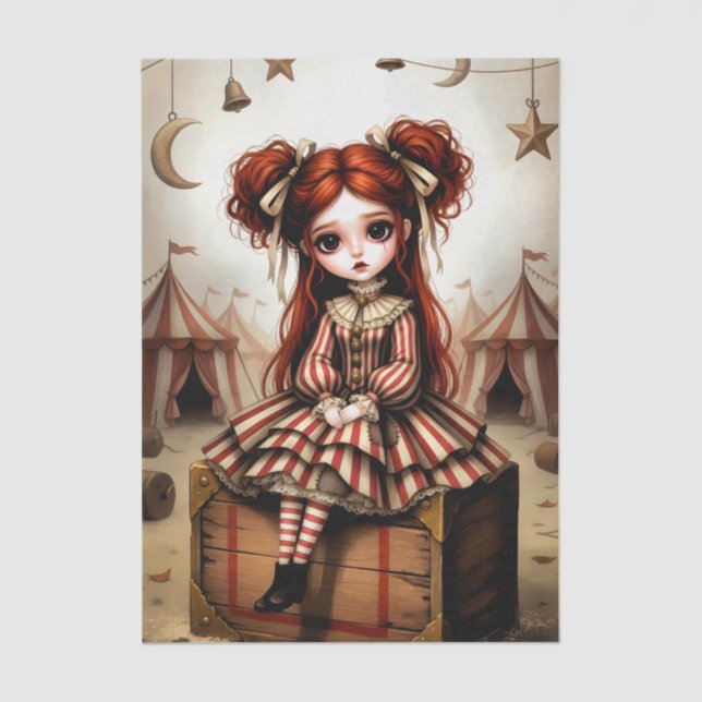Papel De Seda Decoupage Dark Circus Doll (Frente )