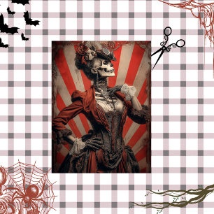 Papel De Seda Decoupage Dark Steampunk Circo Esqueletal