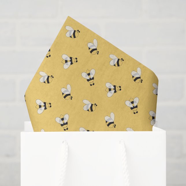 Papel de seda decoupage de abelha, papel de abelha (Sacola de presentes)