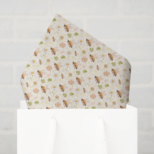 Papel de seda decoupage de abelha, papel de abelha (Sacola de presentes)