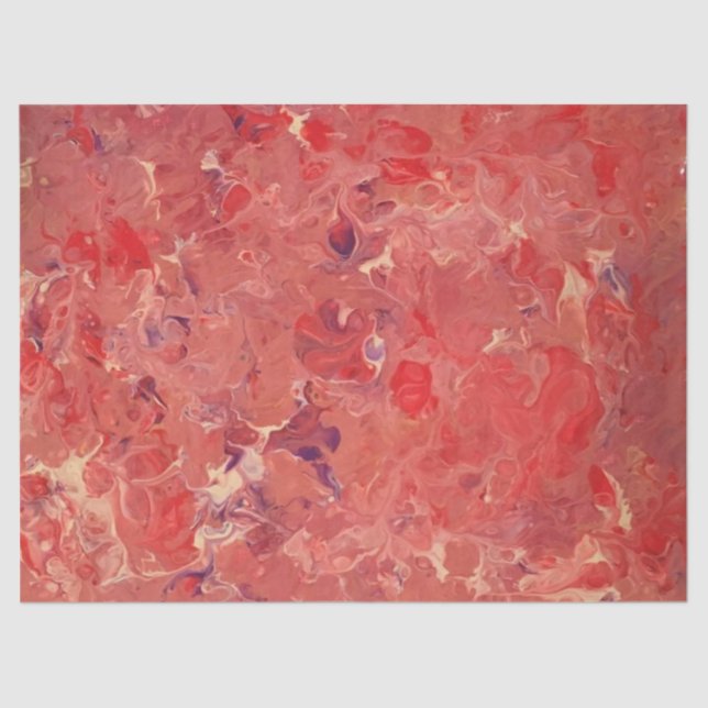 Papel De Seda Decoupage de Abstrato Branco Roxo Vermelho (Frente )