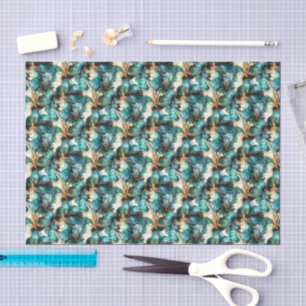 Papel De Seda Decoupage de Aguaverd Falso Dourado Aquarela