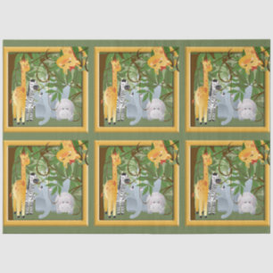 Papel De Seda Decoupage de Animais da Selva Safari