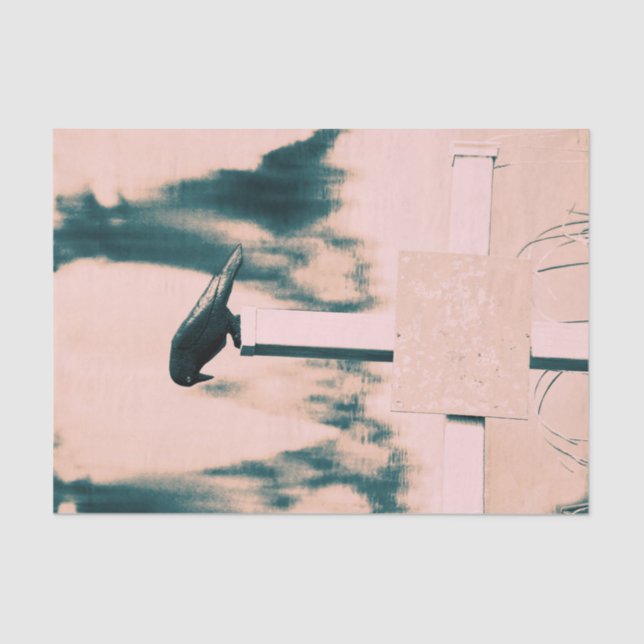 Papel De Seda Decoupage de Arte Verde bege Gótico-Crow (Frente )