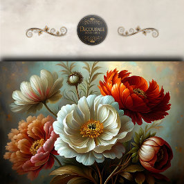 Papel De Seda Decoupage de Autumn Peonies