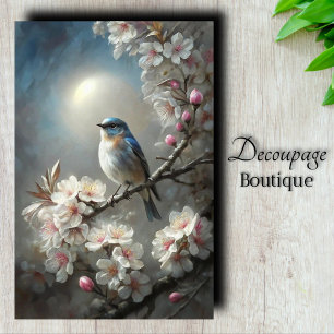 Papel De Seda Decoupage de Azulídeo ao Luar