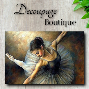 Papel De Seda Decoupage de Bailarina Dançarina Tom de Terra