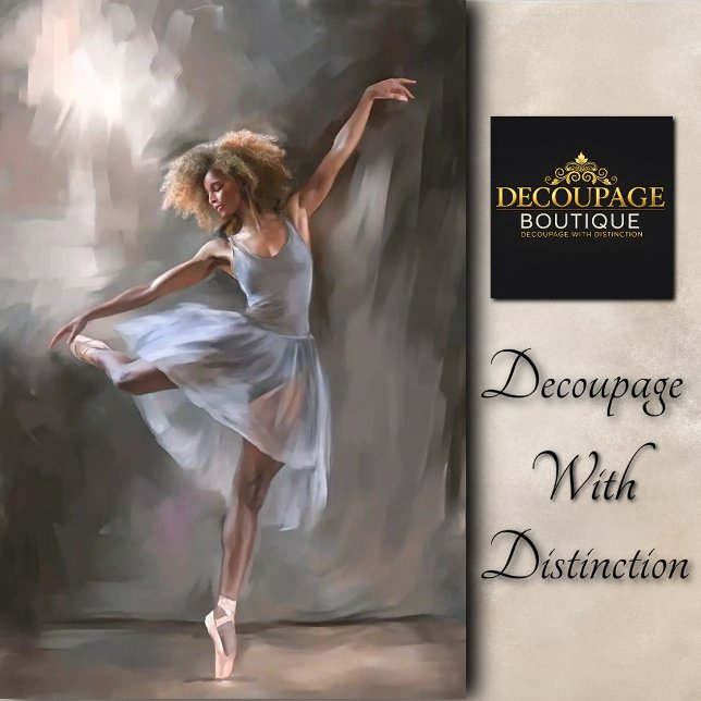 Papel De Seda Decoupage de Balé Graceful Watercolor (Watercolor Graceful Ballet Decoupage Tissue Paper)