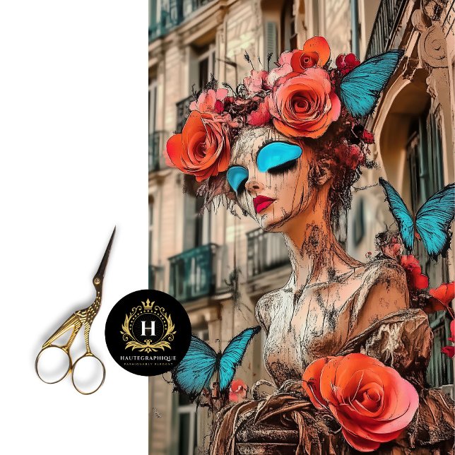 Papel De Seda Decoupage de Borboleta Azul abstrato Gótica (Criador carregado)