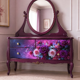 Papel De Seda Decoupage de Buquê de Galáxia Rosa Roxa