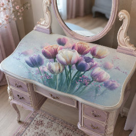 Papel De Seda Decoupage de Buquê de Tulipas Lavanda Suave