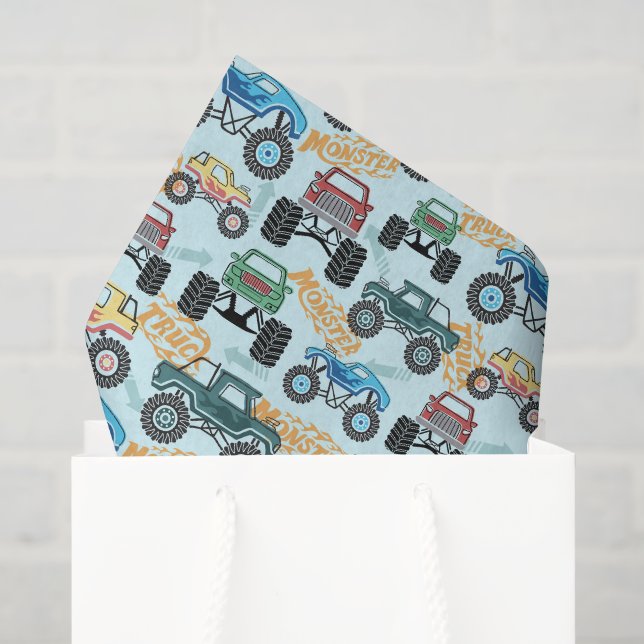 Papel de Seda Decoupage de Caminhão Monstro, Roda  (Sacola de presentes)