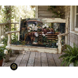 Papel De Seda Decoupage de Caminhão Rosa Branco Rústico