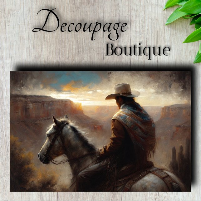 Papel De Seda Decoupage de Canyon Horseman (Canyon Horseman Decoupage Tissue Paper)