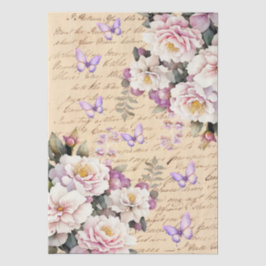 Papel De Seda Decoupage de Carta de Amor Floral Inspirada em Vin
