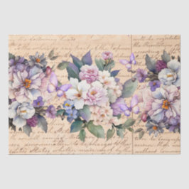 Papel De Seda Decoupage de Carta de Amor Floral Inspirado em Vin