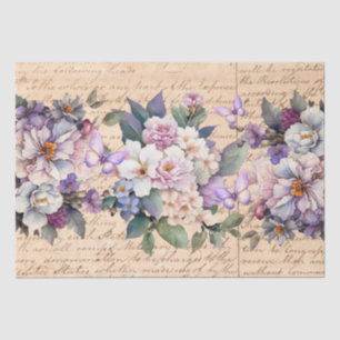 Papel De Seda Decoupage de Carta de Amor Floral Inspirado em Vin