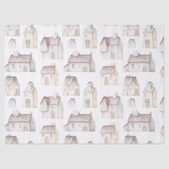 Papel De Seda Decoupage de Casas de Água (Frente )