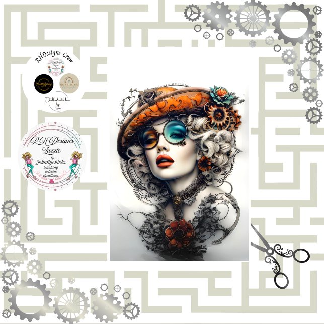 Papel De Seda Decoupage de Cassandrea Apontadora Steampunk Boho (Criador carregado)