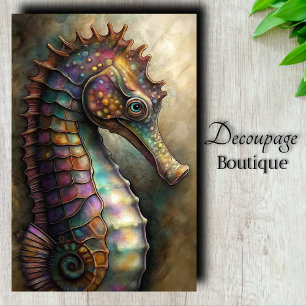 Papel De Seda Decoupage de Cavalo-Marinho Iridescente