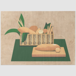 Papel De Seda Decoupage de Cesta de Pão 20"x30"