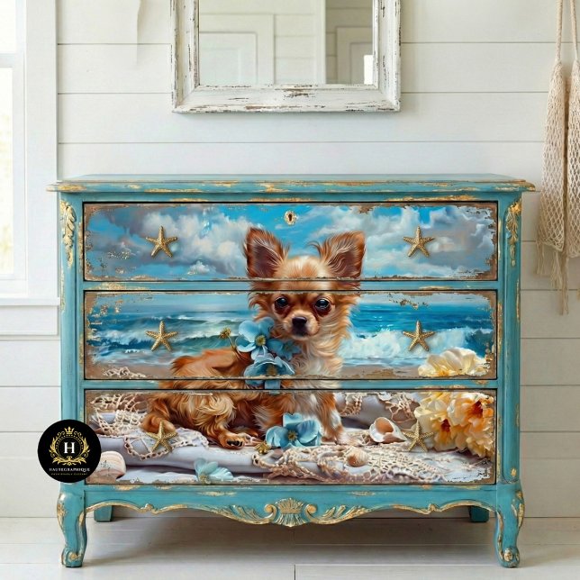 Papel De Seda Decoupage de Chihuahua Beach de Longa Altura (Criador carregado)