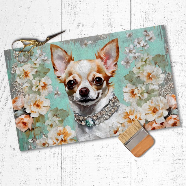 Papel De Seda Decoupage de Chihuahua Dog (Criador carregado)