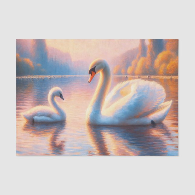 Papel De Seda Decoupage de Cisne e Cigano (Frente )