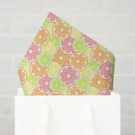 Papel de seda decoupage de citrinos, limão laranja