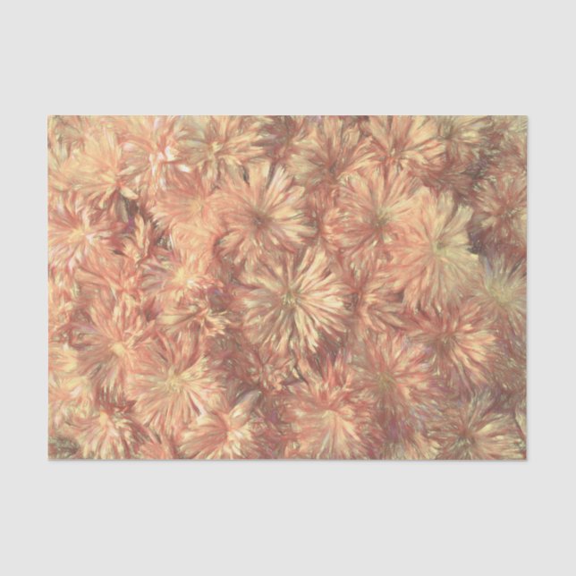 Papel De Seda Decoupage de Crisântemo Rosa Amarelo Floral (Frente )