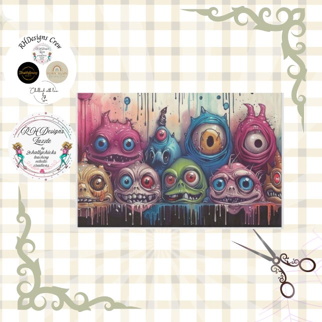 Papel De Seda Decoupage de Critério Vibrante Whimsical (Criador carregado)