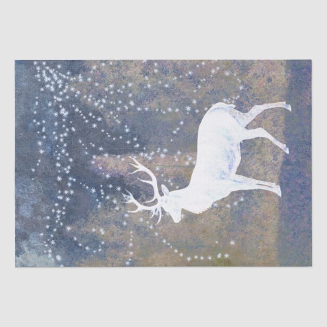 Papel De Seda Decoupage de Deer Buck Snowflake (Frente )