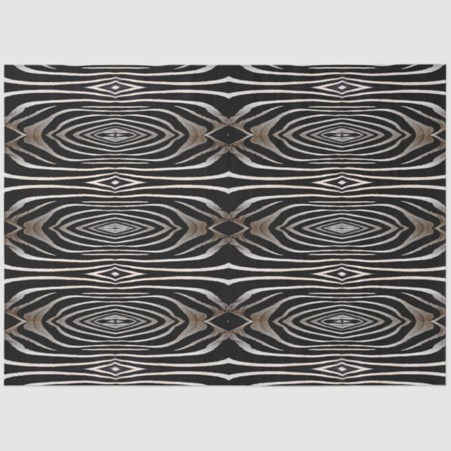 Papel De Seda Decoupage de Design Abstrato de Pele Zebra (Frente )