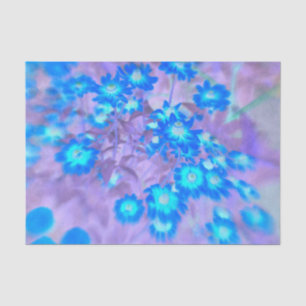 Papel De Seda Decoupage de Design de Arte Fina Azul Floral Roxo