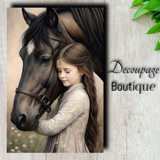 Papel De Seda Decoupage de Embriões Equinos (Horse Embrace Decoupage Tissue Paper)