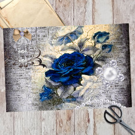 Papel De Seda Decoupage de Ephemera Azul-Rosa Azul-Vitorino
