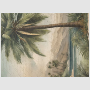 Papel De Seda Decoupage de Ephemera da Aquarela da Palma Botânic