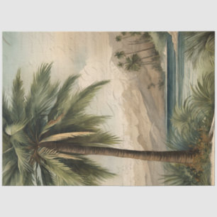 Papel De Seda Decoupage de Ephemera da Aquarela da Palma Botânic