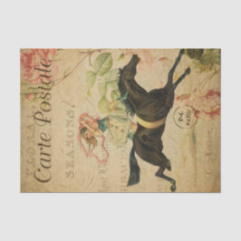 Papel De Seda Decoupage de Ephemera French Postcard Woman Rider