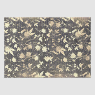 Papel De Seda Decoupage de escrita à mão floral bege vintage ele