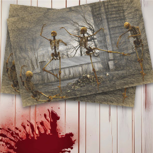 Papel De Seda Decoupage de Esqueletos Dançantes de Halloween Vin