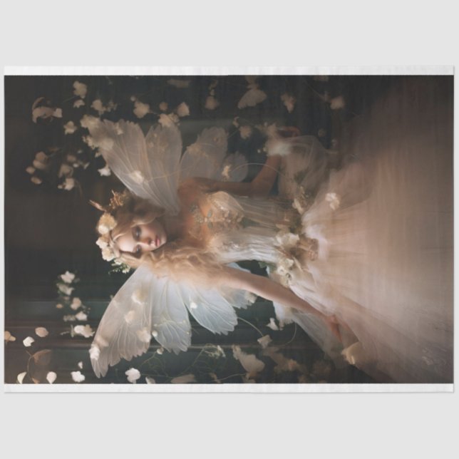 Papel De Seda Decoupage de Fada Branca Aura (Frente )