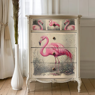 Papel De Seda Decoupage de Flamingo Vintage Shabby Chic