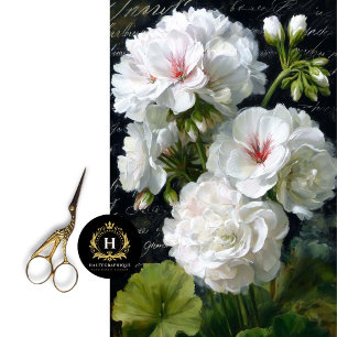 Papel De Seda Decoupage de Flor de Gerânio Branco