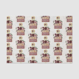 Papel De Seda Decoupage de Flor de Vinho Antigo