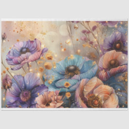 Papel De Seda Decoupage de Flores a Frio Coloridas Vibrantes