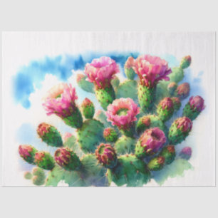 Papel De Seda Decoupage de Flores de Cactus De Pera-Água