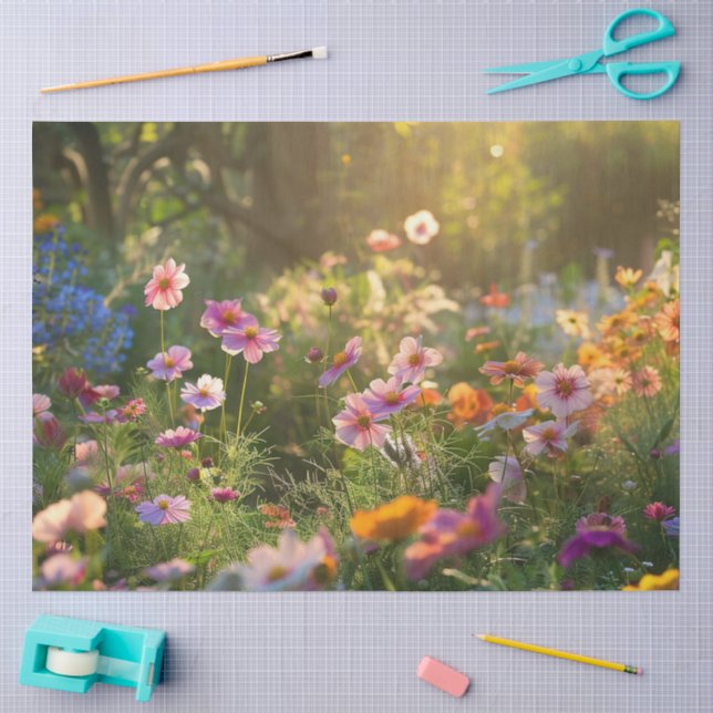 Papel De Seda Decoupage de flores de primavera (Arte )