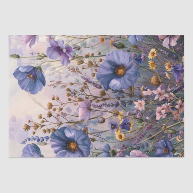 Papel De Seda Decoupage de Flores Selvagens (Frente )