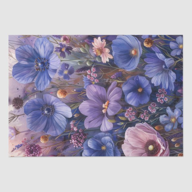 Papel De Seda Decoupage de Flores Selvagens (Frente )